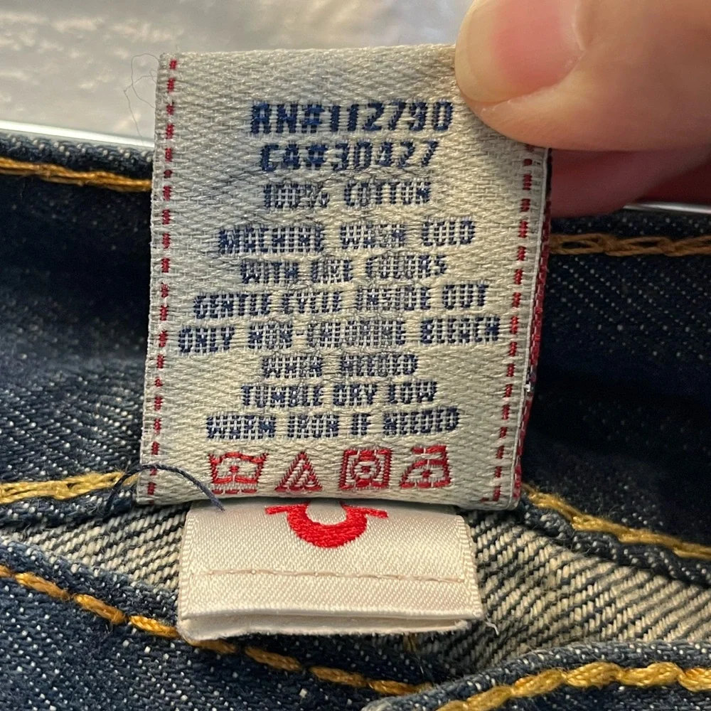 True Religion Vintage Ricky Big‎ T Straight Leg Jeans Sz. 34
